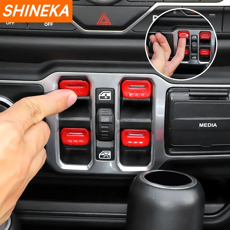 Abs botão de controle da janela do carro decoração capa para jeep wrangler jl 2018 up para jeep gladiador jt 2018 up acessórios interiores - Image 5