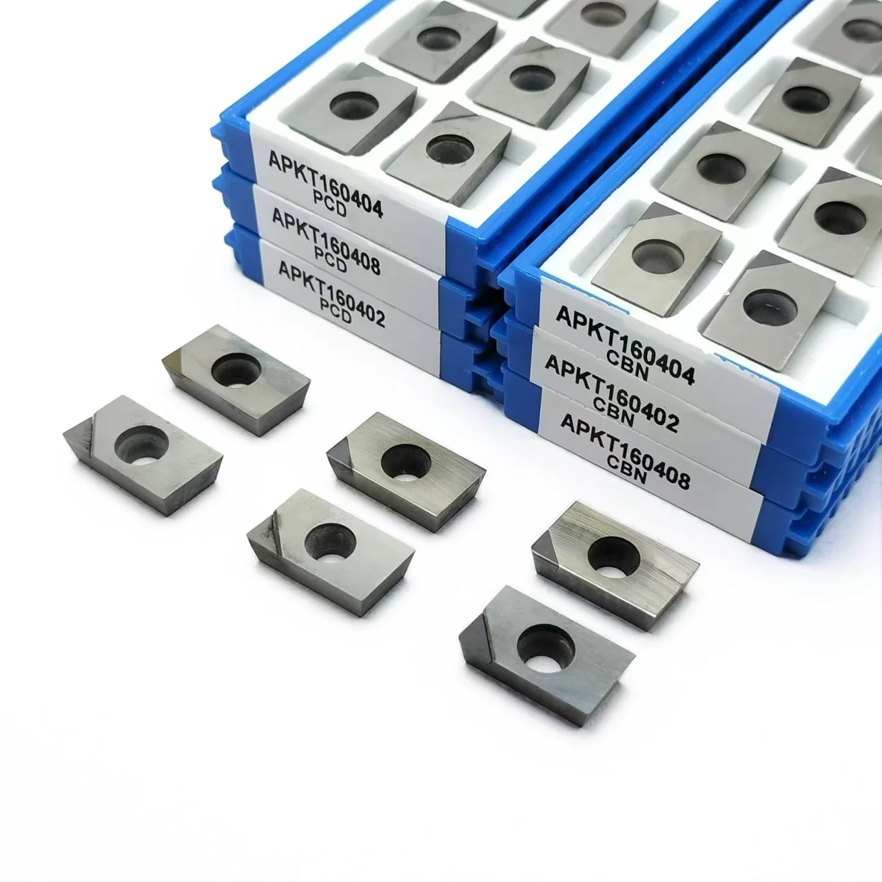 Inserções de carboneto de tungstênio APKT 1604 PCD CBN lâminas de corte de diamante APKT 160402 APKT 160404 APKT 160408 Pastilhas de fresagem CBN de 90 graus