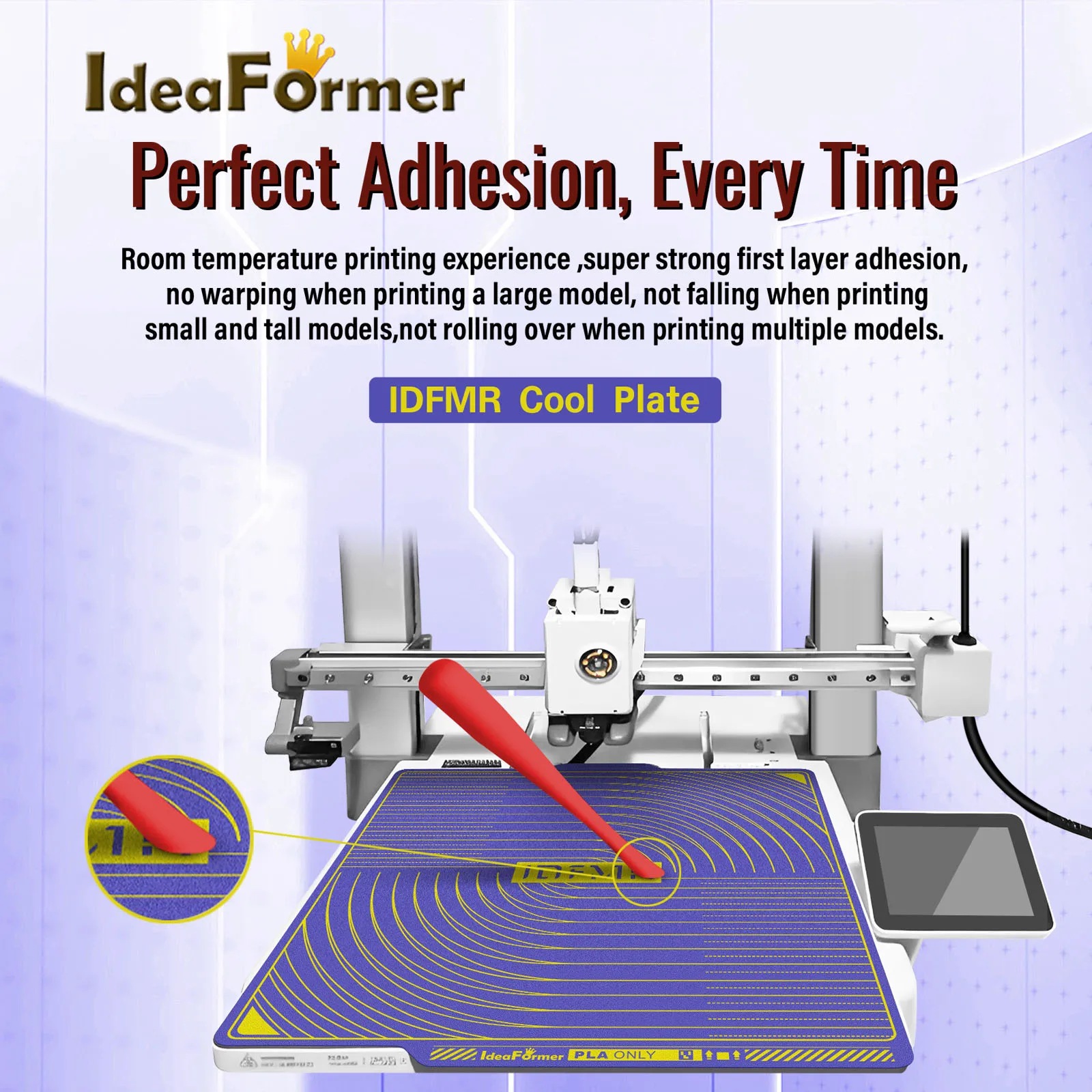 Idfmr placa fria para bambu laboratório placa de construção pla cama x1c a1 p1s p1s buambulab x1 placa dupla face boa adesão peças impressora 3d