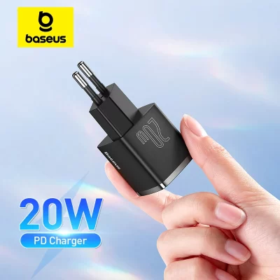 Baseus usb tipo c carregador 20w portátil usb c carregador suporte tipo c pd carregamento rápido para iphone 15 14 13 12 pro max 11x8 plus