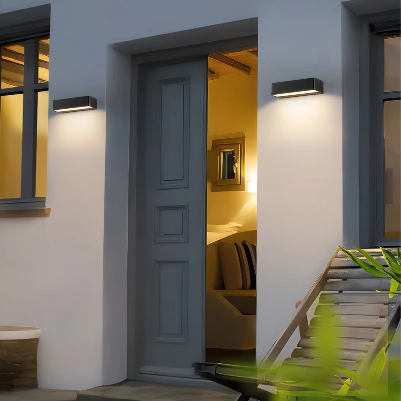 Alumínio Luminárias e Arandelas De Parede 110V 220V Led Arandela externa interna a prova dagua IP65 12W 18W 30W luminária quadros decoração de parede sala quintal e jardim escada luzes da rua iluminação residencial - Image 5