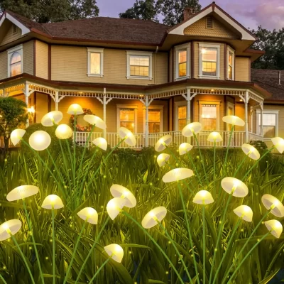 Lâmpada solar de cogumelo de água-viva LED, usada para iluminação de decoração de paisagem de pátio externo, adequada para gramados, terraços de jardim