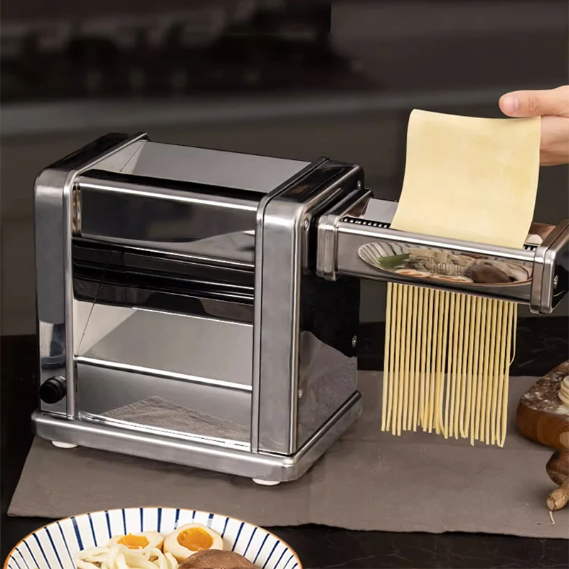 MD150-II Electric Noodle Machine Noodle Press Machine Commercial Household Pasta Maker Stainless Steel Dumpling Skin Machine