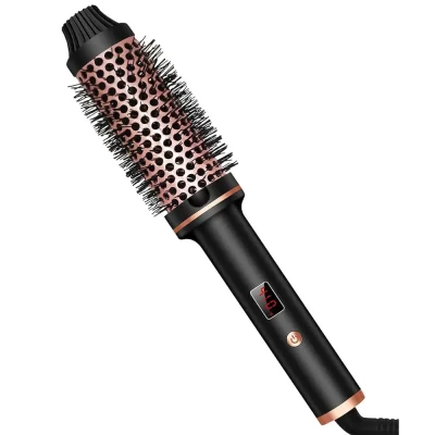 Escova térmica 1.5 Polegada escova de ondulação aquecida cerâmica curling ferro volumizing escova aquecimento escova redonda viagem modelador de cabelo pente