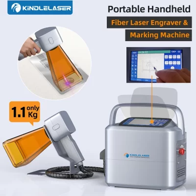 KINDLELASER K1 Máquina de marcação ultraleve de fibra MAX portátil 20W / 30W 1.1kg Máquina de marcação de cabeça a laser Couro de aço inoxidável