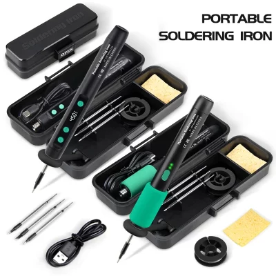 Lf usb ferro de solda 8w 3 níveis ajustar temperatura li bateria carga ferro de solda conjunto diy reparação em casa conjunto de solda