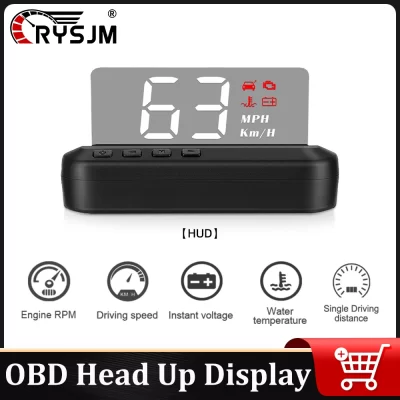 C100 OBD2 Car Auto Accessories HUD OBD Head Up Display Speedometer Consumption Projector On-board Computer for Gasoline Vehicle