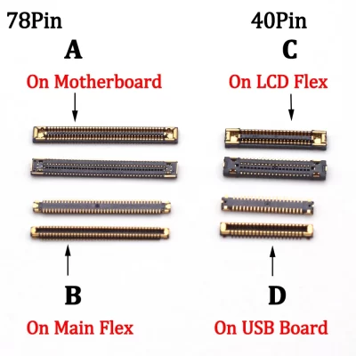 2-5 pces tela lcd flex fpc conector plug on board para samsung galaxy a52 a526f a526 a525 a525f a72 a725 a725f 78 40 pinos