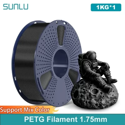 SUNLU 1Roll PETG/PETG Clear Filament 1.75 ±0.02mm 1kg Spool (2.2lbs) High Toughness Neatly Wound Filament Fit Most FDM Printer