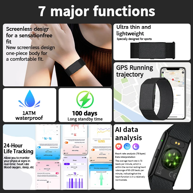 LIGE New GPS Sports Smart Bracelet Men AI Healthy Blood Pressure Fitness Tracker Pedometer Call Reminder Smartwatch Band Women - Image 6