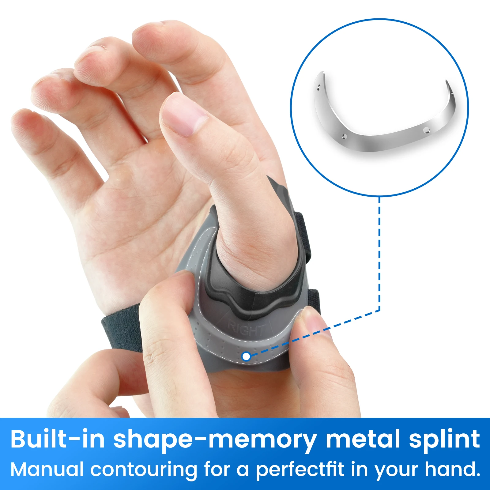 Cinta de polegar VELPEAU CMC para dor e suporte de artrite, com alta elasticidade e alça de pulso antiderrapante, tala de polegar confortável - Image 4