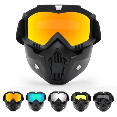 Óculos de motocross à prova de poeira, óculos ajustáveis para motocicleta, respirável, proteção facial completa, dirt bike, máscara off-road