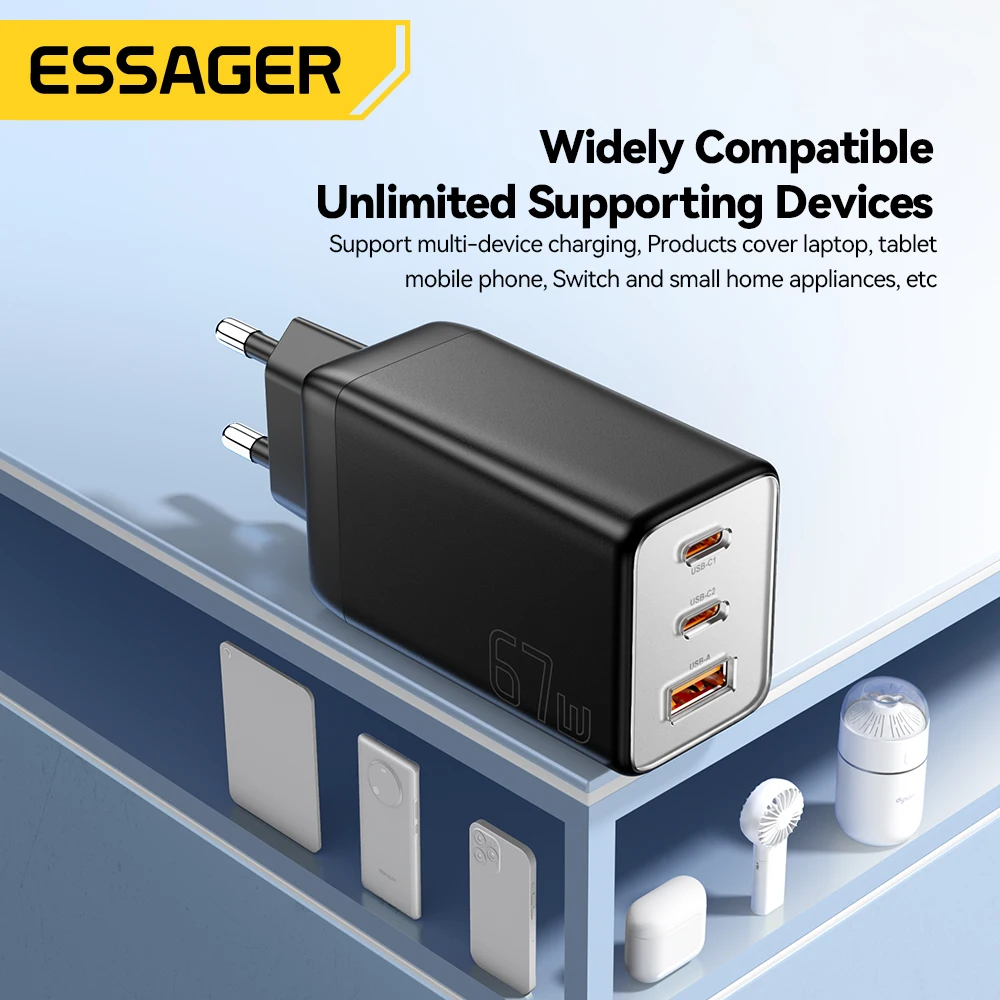 Essager 67w gan usb tipo c carregador pps 65w carga rápida para samsung qc 4.0 pd 3.0 iphone 15 14 13 pro huawei telefone portátil chagers - Image 4