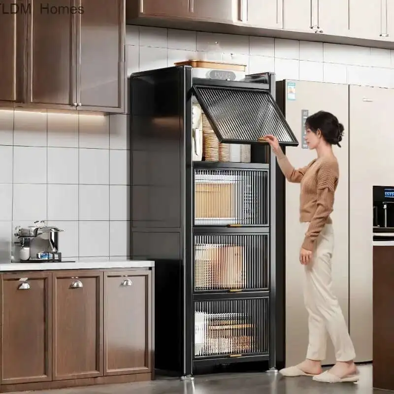 Armários de cozinha de metal modernos, armário de armazenamento multicamadas, prateleiras de chão, móveis multifuncionais zt50kc