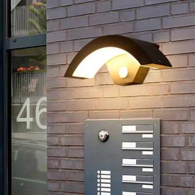 Lâmpada de parede de indução inteligente luminária de parede decoração exterior Lâmpada Paisagem Varanda Jardim Corredor arandela parede externa arandela interna parede luminaria externa painéis sensor de presença luz