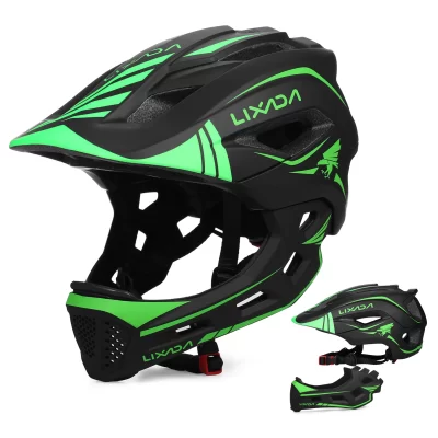 Lixada crianças capacete facial completo destacável crianças esportes segurança capacete da bicicleta equipamentos de proteção para ciclismo skate patins