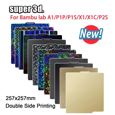 Placa de construção p2s peo pet para bambu lab x1 p1s p1p placa de construção suave pey dupla face mola chapa de aço pei para buambulabs x1c a1