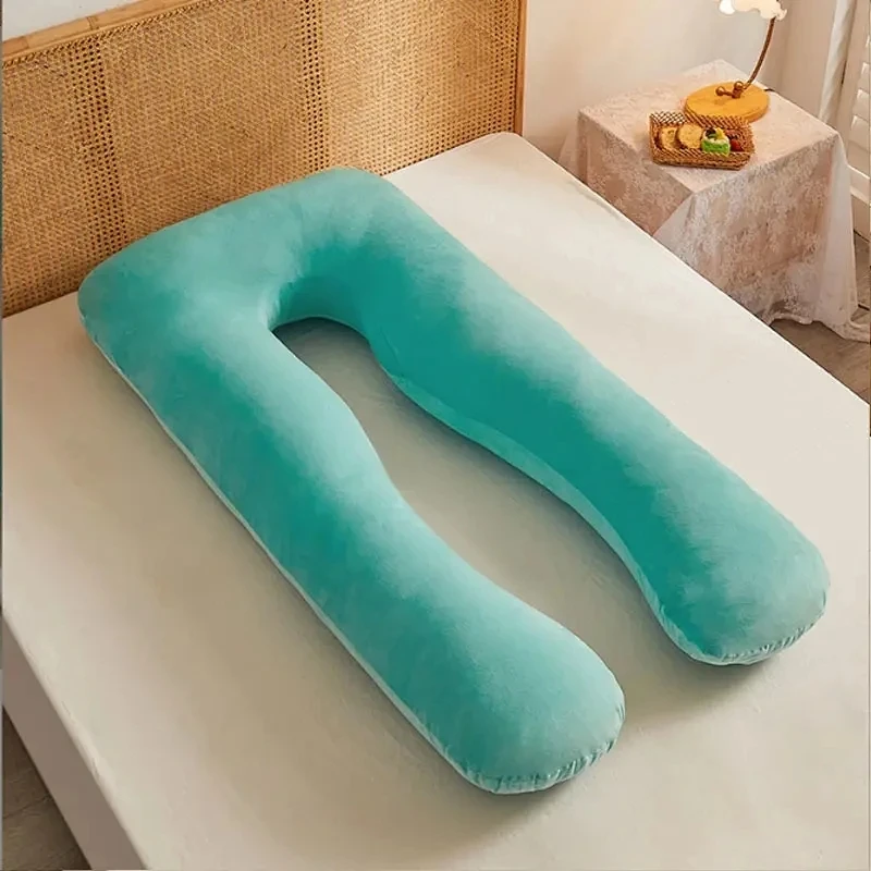 Travesseiro para maternidade, cor sólida, removível, lavável, proteção para gravidez, cintura, cristal, veludo, suporte para gravidez, travesseiro para barriga - Image 2