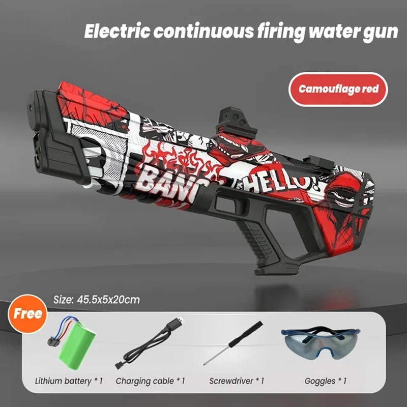 Arma automática elétrica completa do armazenamento da água, grande capacidade, absorção de água da indução, brinquedo da praia, jogo da luta, novo - Image 6