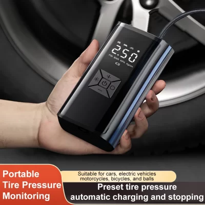 8000mAh 100W Portable Car Air Compressor 150PSI Electric Cordless Tire Inflator Pump With Power Bank for Motorcycle Bicycle Boat