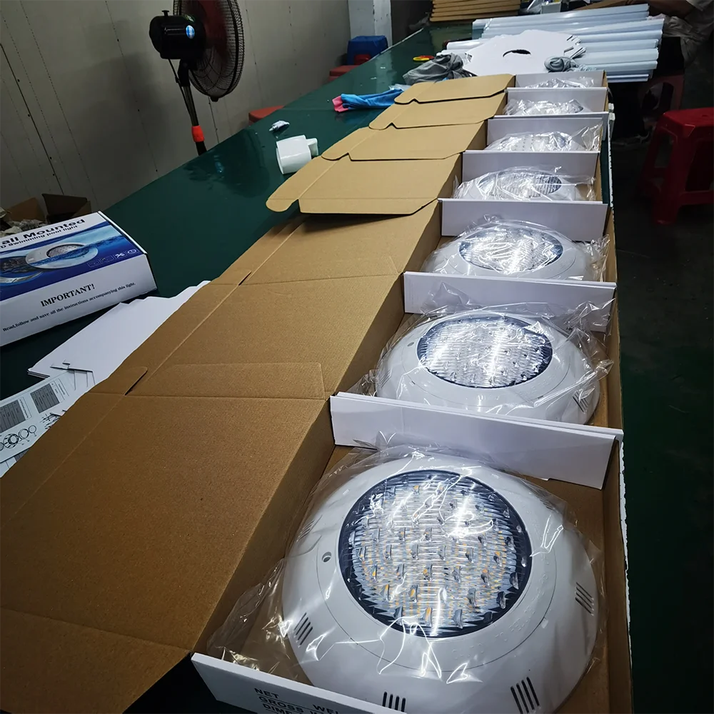 Piscina de superfície led 12v luz subaquática rgb lâmpada de natação ip68 à prova de água abs 12w 18w 25 36 45 iluminação fonte - Image 5