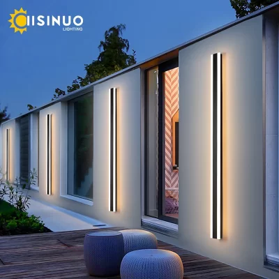 Moderno impermeável Long Strip LED Lâmpada de parede, IP65 Alumínio Wall Light, Jardim varanda Sconce, 110V, 220V, Sconce Luminaire