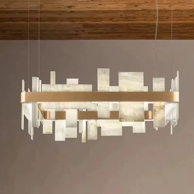 Moderno mármore natural led lustre de luxo novidade iluminação arte decoração pendurado lâmpadas suspensão luminária lampen para o quarto