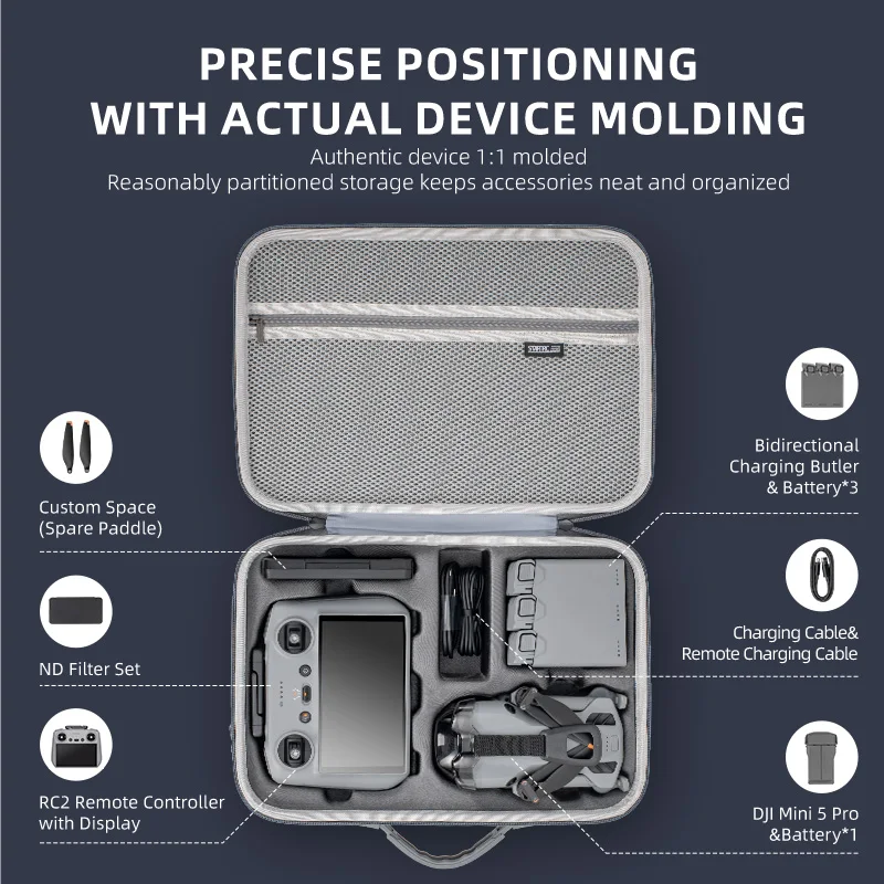 Storage Bag for DJI Mini 5 Pro Portable Travel Box Handbag For DJI Mini 5 Pro RC 2 Hard Carrying Case Drone Accessories - Image 5