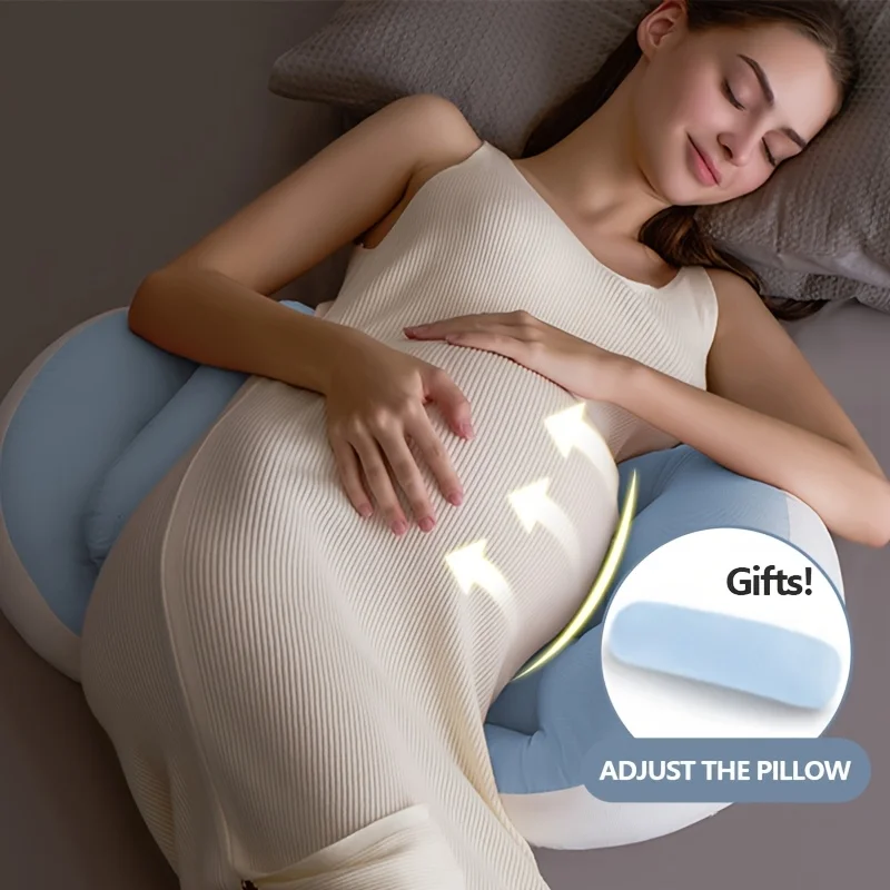Almofada de maternidade em forma de U para travessas laterais – suporte para barriga e costas, conforto ergonômico para mulheres grávidas. Presente ideal. - Image 6