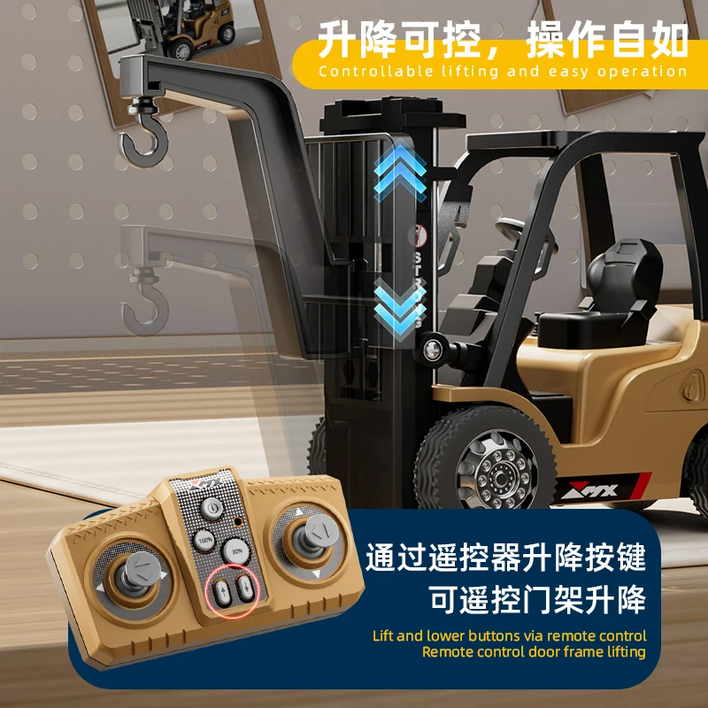 1/64 Rc Forklift Mini Semi-proportional 2.4G Rc Car Bluetooth Alloy Remote Control Engineering Vehicle Children Toys Ask Nanfeng - Image 3