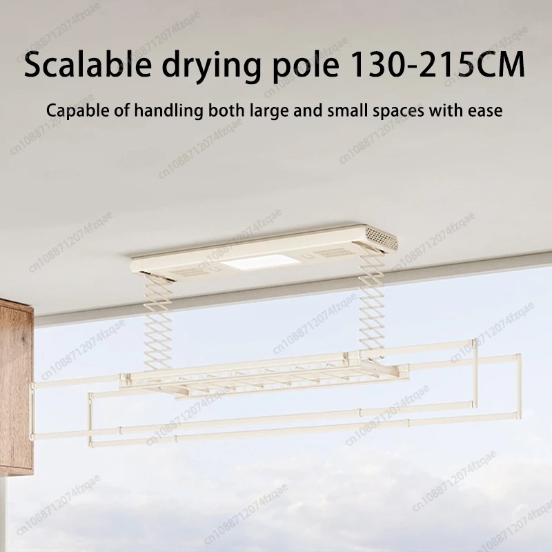Indoor Balcony Retractable Foldable Electric Lifting Clothes Rack Aluminum Alloy Hanging Intelligent Remote Control Clothes Rack - Image 3