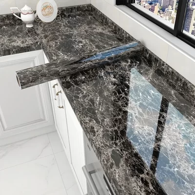 1 rolo de adesivos de parede removíveis autoadesivos extra grossos casca 40cm cozinha desktop resistente a óleo mármore à prova d'água moderno