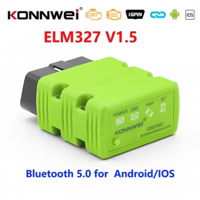 Konnwei elm327 v1.5 scanner automático bluetooth 5.0 kw902 obd2 ferramenta de diagnóstico do carro elm 327 v 1 5 obd 2 leitor código para android ios