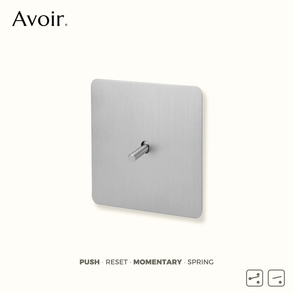 Avoir Silver Metal Panels Spring Switches Vintage Momentary Switch For House Reset Switches Electrical Sockets Plug Usb EU FR