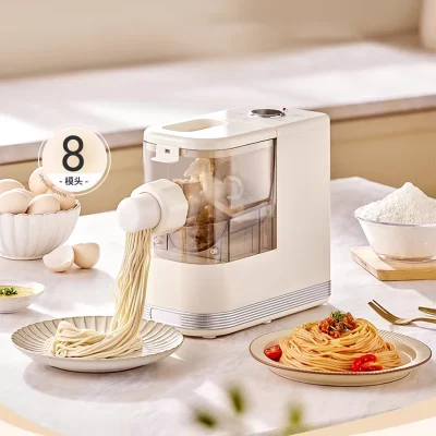 Máquina de fazer macarrão totalmente automática, máquina doméstica de fazer e pressionar macarrão, pequena máquina elétrica de fazer macarrão