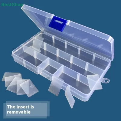 24 Grids Clear Plastic Storage Box Compartment Adjustable Container Box For Jewelry Button Rectangle Box Case