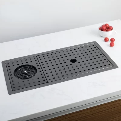304 aço inoxidável Single-Bowl Kitchen Sink, escondido Cup Washer, Bacia estreita