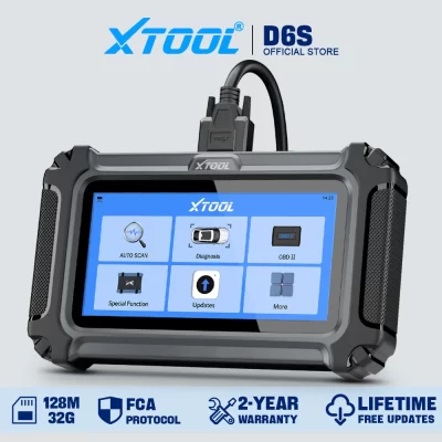 Ferramentas de diagnóstico de carro xtool d6s, todos os sistemas, scanner automotivo para todos os carros, mais de 30 serviços, atualização gratuita vitalícia, canfd fca embutido