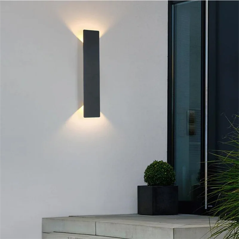 Moderno led impermeável ao ar livre para cima para baixo lâmpada de parede ip65 alumínio 18w conduziu a luz de parede interior decorado arandela - Image 2