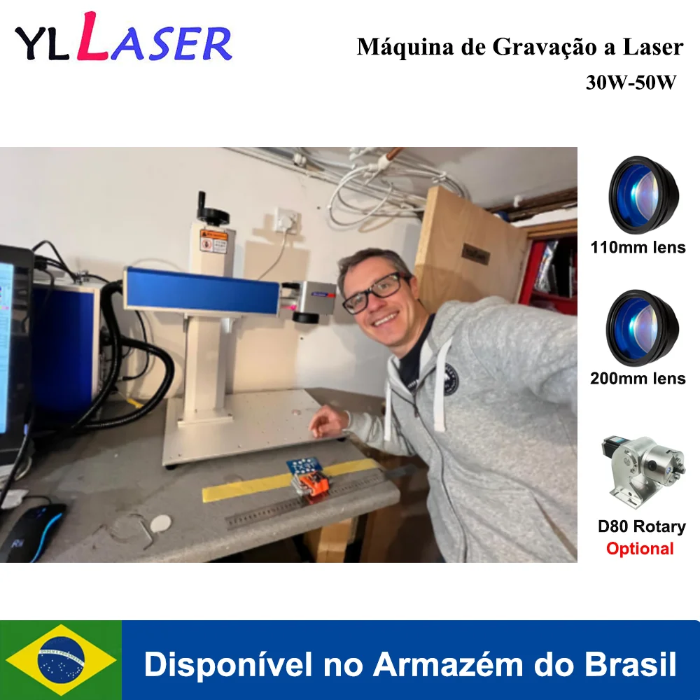 Raycus 30W Máquina de marcação de gravação a laser de fibra 50W para metal anel de ouro joias plástico inoxidável - Image 4