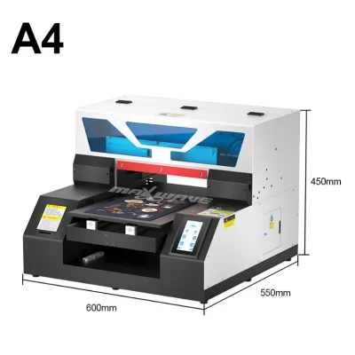 Maxwave UV Flatbed Printer A3 A4 Size UV Printer Machine with Rotary For Bottles Cups Wood Leather Signs Tumblers