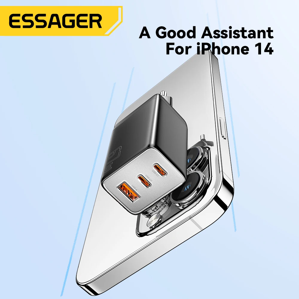 Essager 67w gan usb tipo c carregador pps 65w carga rápida para samsung qc 4.0 pd 3.0 iphone 15 14 13 pro huawei telefone portátil chagers - Image 5