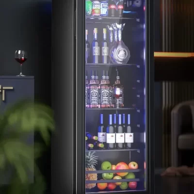 Ice Bar Household Refrigerator Fresh Keeper Transparent Beverage Refrigerator Office Small