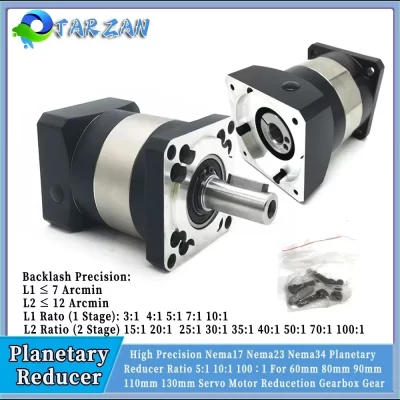 Nema17 Nema23 Nema34 Planetary Reducer Ratio 5:1 10:1 For 60mm 80mm 90mm 110mm Servo Motor Reducetion High Precision Gearbox