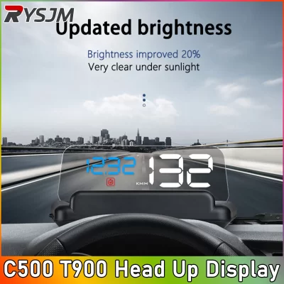 OBD/GPS HUD C500 T900 Head Up Display Mirror Projector On Board Computer Clock Alarm Cartronics Auto Accessories Speedometer
