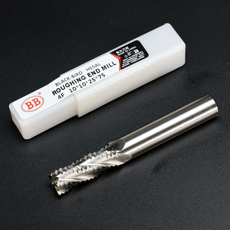 Moinho de topo de desbaste bb hss 3 4 flauta dentes de passo fino usinagem de aço de alumínio revestimento de estanho ferramenta de metal de baixa velocidade 6mm 7mm 8mm 10 12 - Image 6