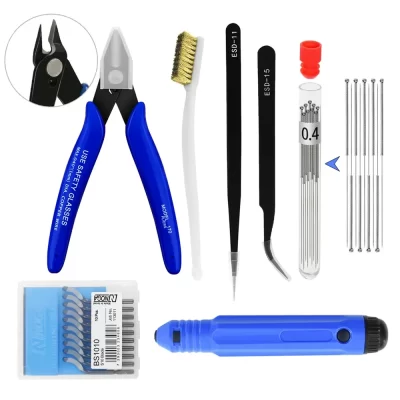 Kit de ferramentas para impressora 3d, faca de corte, raspador, agulha de limpeza, pinça, alicate, raspador, kit básico de ferramentas de rebarbação, peça de impressora 3d diy