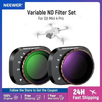 NEEWER Variable ND Filter Set Compatible with DJI Mini 4 Pro, ND2-32 + ND64-512 Multicoated HD Optical Glass Drone Camera Lens