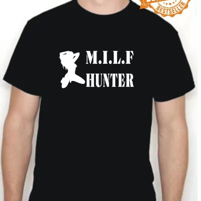 Camiseta MILF Hunter (ref1) / Engraçado / BBQ / Groselha / Festa / Torta Americana / S-XXL