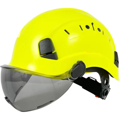 Capacete de segurança de construção CE com viseira de óculos ABS capacete ANSI proteção de cabeça de trabalho industrial resgate